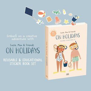NWT Suzie, Max & Friends On Holidays Reusable Sticker Book Set – 200 Stickers